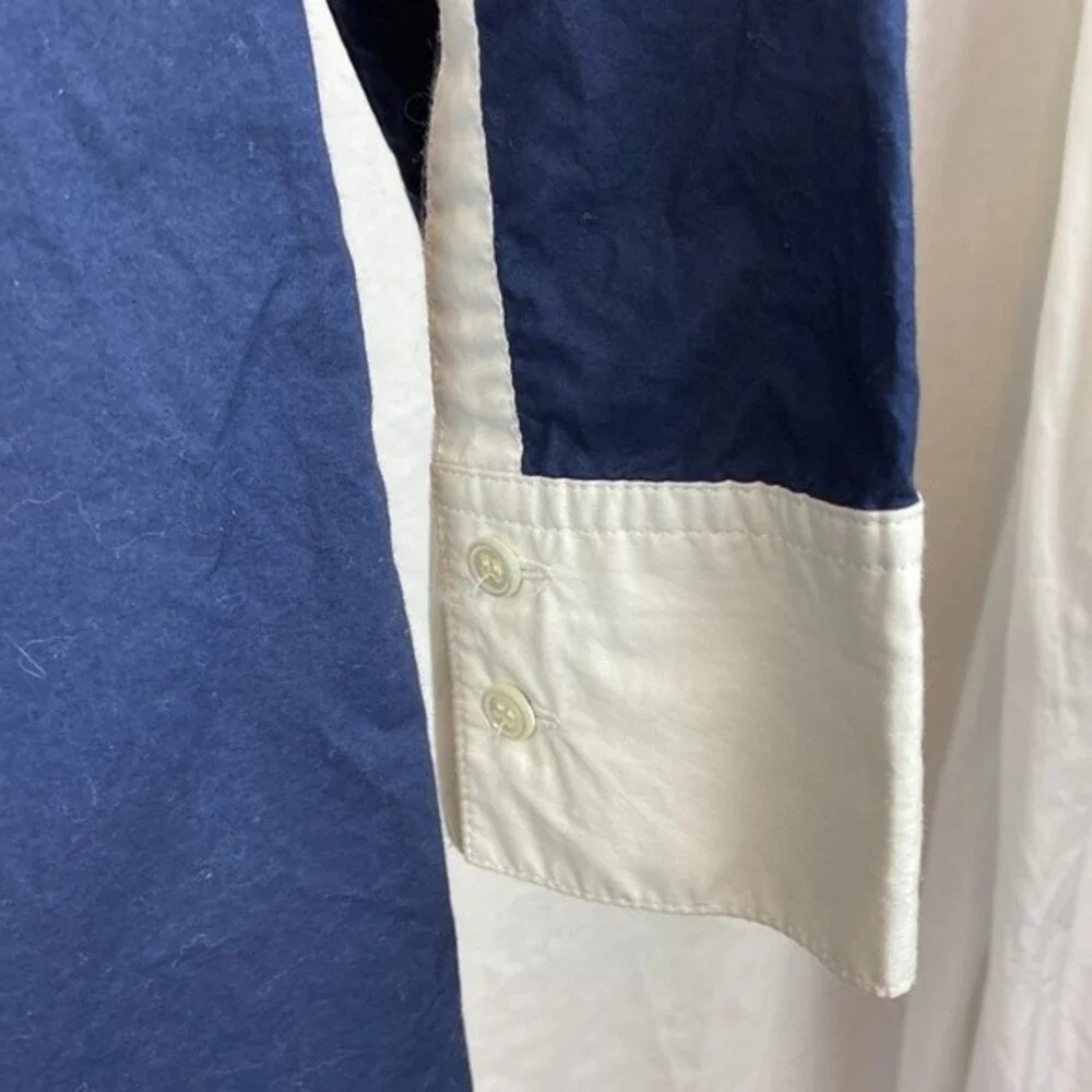 J Crew Blue & White Long Sleeve Casual Shirt Dress 4